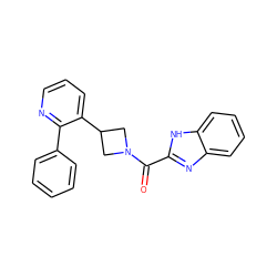 O=C(c1nc2ccccc2[nH]1)N1CC(c2cccnc2-c2ccccc2)C1 ZINC000140159418