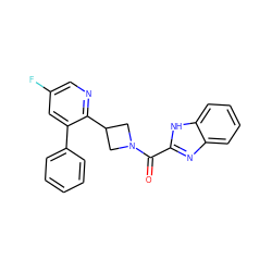 O=C(c1nc2ccccc2[nH]1)N1CC(c2ncc(F)cc2-c2ccccc2)C1 ZINC000140156704