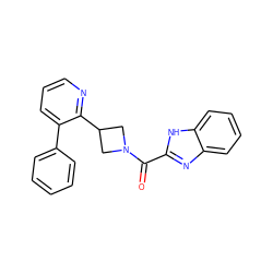 O=C(c1nc2ccccc2[nH]1)N1CC(c2ncccc2-c2ccccc2)C1 ZINC000095574598