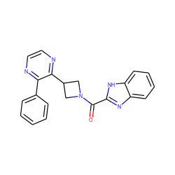 O=C(c1nc2ccccc2[nH]1)N1CC(c2nccnc2-c2ccccc2)C1 ZINC000140157026