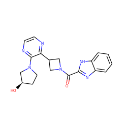 O=C(c1nc2ccccc2[nH]1)N1CC(c2nccnc2N2CC[C@@H](O)C2)C1 ZINC000139825321