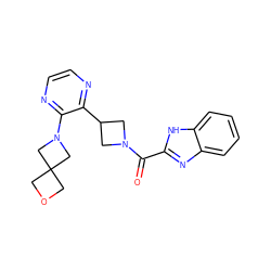 O=C(c1nc2ccccc2[nH]1)N1CC(c2nccnc2N2CC3(COC3)C2)C1 ZINC000140126091