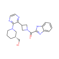 O=C(c1nc2ccccc2[nH]1)N1CC(c2nccnc2N2CCC[C@@H](CO)C2)C1 ZINC000144736512