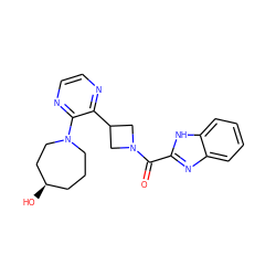 O=C(c1nc2ccccc2[nH]1)N1CC(c2nccnc2N2CCC[C@@H](O)CC2)C1 ZINC000140192426