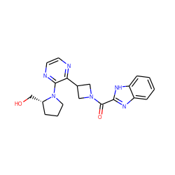 O=C(c1nc2ccccc2[nH]1)N1CC(c2nccnc2N2CCC[C@@H]2CO)C1 ZINC000140132917