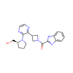 O=C(c1nc2ccccc2[nH]1)N1CC(c2nccnc2N2CCC[C@H]2CO)C1 ZINC000140132302