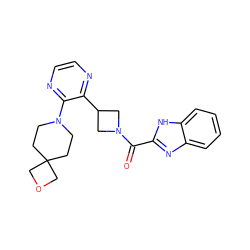 O=C(c1nc2ccccc2[nH]1)N1CC(c2nccnc2N2CCC3(CC2)COC3)C1 ZINC000140158093