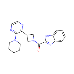 O=C(c1nc2ccccc2[nH]1)N1CC(c2nccnc2N2CCCCC2)C1 ZINC000140132746