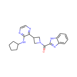 O=C(c1nc2ccccc2[nH]1)N1CC(c2nccnc2NC2CCCC2)C1 ZINC000140131663