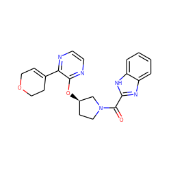 O=C(c1nc2ccccc2[nH]1)N1CC[C@@H](Oc2nccnc2C2=CCOCC2)C1 ZINC000096168918