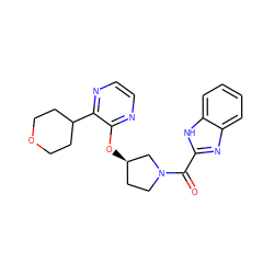 O=C(c1nc2ccccc2[nH]1)N1CC[C@@H](Oc2nccnc2C2CCOCC2)C1 ZINC000096168901