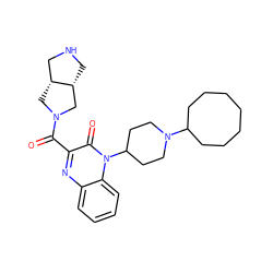 O=C(c1nc2ccccc2n(C2CCN(C3CCCCCCC3)CC2)c1=O)N1C[C@@H]2CNC[C@@H]2C1 ZINC000059111235