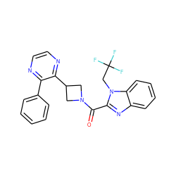 O=C(c1nc2ccccc2n1CC(F)(F)F)N1CC(c2nccnc2-c2ccccc2)C1 ZINC000140225954