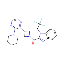 O=C(c1nc2ccccc2n1CC(F)(F)F)N1CC(c2nccnc2N2CCCCC2)C1 ZINC000145464477