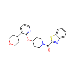 O=C(c1nc2ccccc2s1)N1CCC(Oc2ncccc2C2CCOCC2)CC1 ZINC000096168911