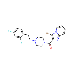 O=C(c1nc2ccccn2c1Br)N1CCN(CCc2ccc(F)cc2F)CC1 ZINC000073312536