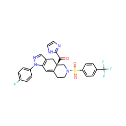 O=C(c1ncc[nH]1)[C@]12Cc3cnn(-c4ccc(F)cc4)c3C=C1CCN(S(=O)(=O)c1ccc(C(F)(F)F)cc1)C2 ZINC000653767654