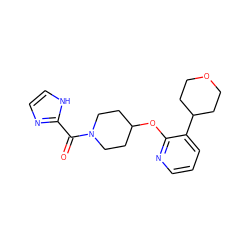 O=C(c1ncc[nH]1)N1CCC(Oc2ncccc2C2CCOCC2)CC1 ZINC000096168904