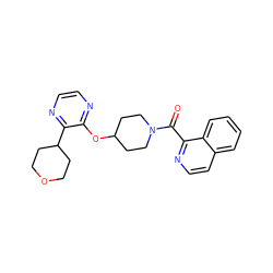 O=C(c1nccc2ccccc12)N1CCC(Oc2nccnc2C2CCOCC2)CC1 ZINC000096168934