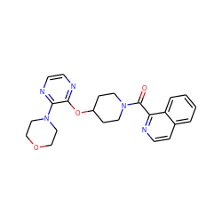 O=C(c1nccc2ccccc12)N1CCC(Oc2nccnc2N2CCOCC2)CC1 ZINC000096168948