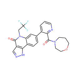 O=C(c1ncccc1-c1ccc2c3[nH]ncc3c(=O)n(CC(F)(F)F)c2c1)N1CCCOCC1 ZINC000220094228