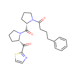 O=C(c1nccs1)[C@@H]1CCCN1C(=O)[C@@H]1CCCN1C(=O)CCCc1ccccc1 ZINC000013738806