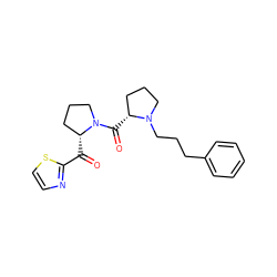 O=C(c1nccs1)[C@@H]1CCCN1C(=O)[C@@H]1CCCN1CCCc1ccccc1 ZINC000029125676