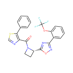 O=C(c1ncsc1-c1ccccc1)N1CC[C@H]1c1nc(-c2ccccc2OC(F)(F)F)no1 ZINC000218148176