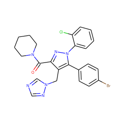 O=C(c1nn(-c2ccccc2Cl)c(-c2ccc(Br)cc2)c1Cn1cncn1)N1CCCCC1 ZINC000049771214