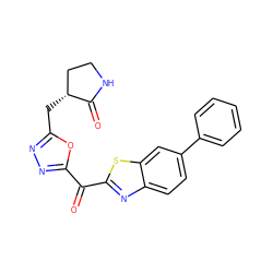 O=C(c1nnc(C[C@@H]2CCNC2=O)o1)c1nc2ccc(-c3ccccc3)cc2s1 ZINC000147119011