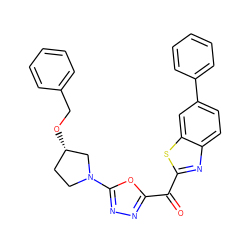 O=C(c1nnc(N2CC[C@H](OCc3ccccc3)C2)o1)c1nc2ccc(-c3ccccc3)cc2s1 ZINC001772648363