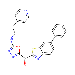 O=C(c1nnc(NCCc2ccncc2)o1)c1nc2ccc(-c3ccccc3)cc2s1 ZINC001772636183