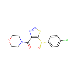 O=C(c1nnsc1[S@@+]([O-])c1ccc(Cl)cc1)N1CCOCC1 ZINC000001401272