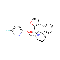 O=C(c1occc1-c1ccccc1)N1[C@H]2CC[C@H]1[C@H](COc1ccc(F)cn1)C2 ZINC000220717634