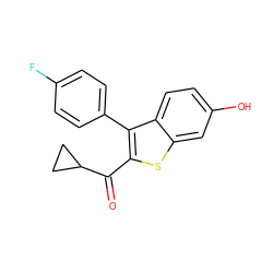 O=C(c1sc2cc(O)ccc2c1-c1ccc(F)cc1)C1CC1 ZINC000142979253