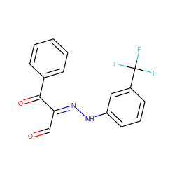 O=C/C(=N\Nc1cccc(C(F)(F)F)c1)C(=O)c1ccccc1 ZINC000015987501