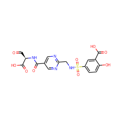 O=C[C@@H](NC(=O)c1cnc(CNS(=O)(=O)c2ccc(O)c(C(=O)O)c2)nc1)C(=O)O ZINC000027092462