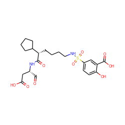 O=C[C@H](CC(=O)O)NC(=O)[C@@H](CCCCNS(=O)(=O)c1ccc(O)c(C(=O)O)c1)C1CCCC1 ZINC000013553877