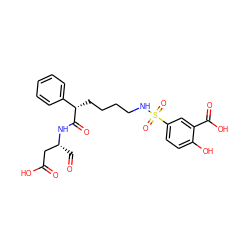 O=C[C@H](CC(=O)O)NC(=O)[C@@H](CCCCNS(=O)(=O)c1ccc(O)c(C(=O)O)c1)c1ccccc1 ZINC000013553879