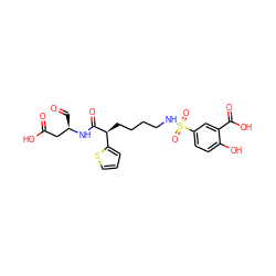 O=C[C@H](CC(=O)O)NC(=O)[C@@H](CCCCNS(=O)(=O)c1ccc(O)c(C(=O)O)c1)c1cccs1 ZINC000013553887