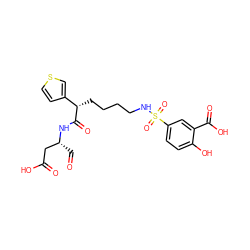 O=C[C@H](CC(=O)O)NC(=O)[C@@H](CCCCNS(=O)(=O)c1ccc(O)c(C(=O)O)c1)c1ccsc1 ZINC000013553889