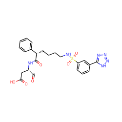 O=C[C@H](CC(=O)O)NC(=O)[C@@H](CCCCNS(=O)(=O)c1cccc(-c2nnn[nH]2)c1)c1ccccc1 ZINC000013553897