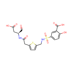 O=C[C@H](CC(=O)O)NC(=O)Cc1ccc(CNS(=O)(=O)c2ccc(O)c(C(=O)O)c2)s1 ZINC000013553901