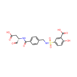 O=C[C@H](CC(=O)O)NC(=O)c1ccc(CNS(=O)(=O)c2ccc(O)c(C(=O)O)c2)cc1 ZINC000013491992