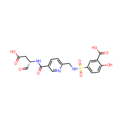 O=C[C@H](CC(=O)O)NC(=O)c1ccc(CNS(=O)(=O)c2ccc(O)c(C(=O)O)c2)nc1 ZINC000013491971