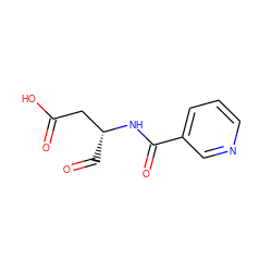 O=C[C@H](CC(=O)O)NC(=O)c1cccnc1 ZINC000013533698