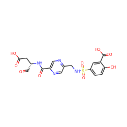 O=C[C@H](CC(=O)O)NC(=O)c1cnc(CNS(=O)(=O)c2ccc(O)c(C(=O)O)c2)cn1 ZINC000013491984