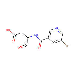 O=C[C@H](CC(=O)O)NC(=O)c1cncc(Br)c1 ZINC000000009008