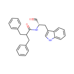 O=C[C@H](Cc1c[nH]c2ccccc12)NC(=O)C(Cc1ccccc1)Cc1ccccc1 ZINC000001539712