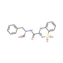 O=C[C@H](Cc1ccccc1)NC(=O)C1=NS(=O)(=O)c2ccccc2N1 ZINC000013864489